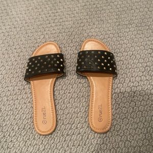 Black and brown sandals